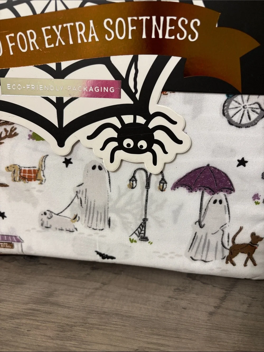 ENVOGUE Ghost Walking DogS QUEEN SIZE Halloween Sheet Set NEW